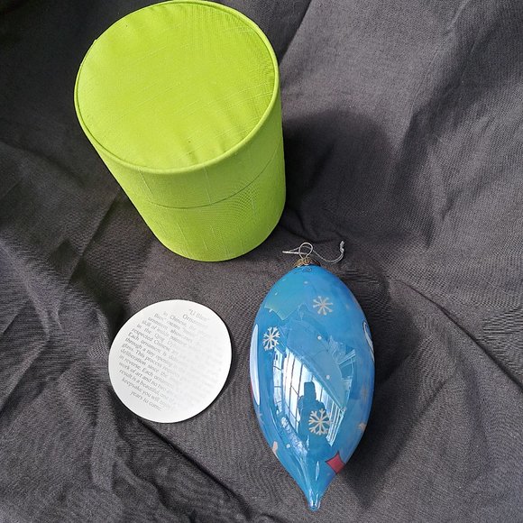 Hand Painted Glass Angel & Dove Ornament - Picture 2 of 4